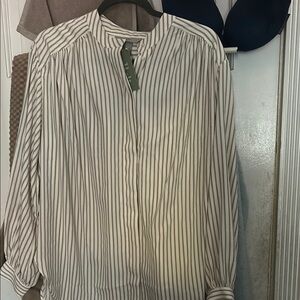Striped White and Black Men's Shirt